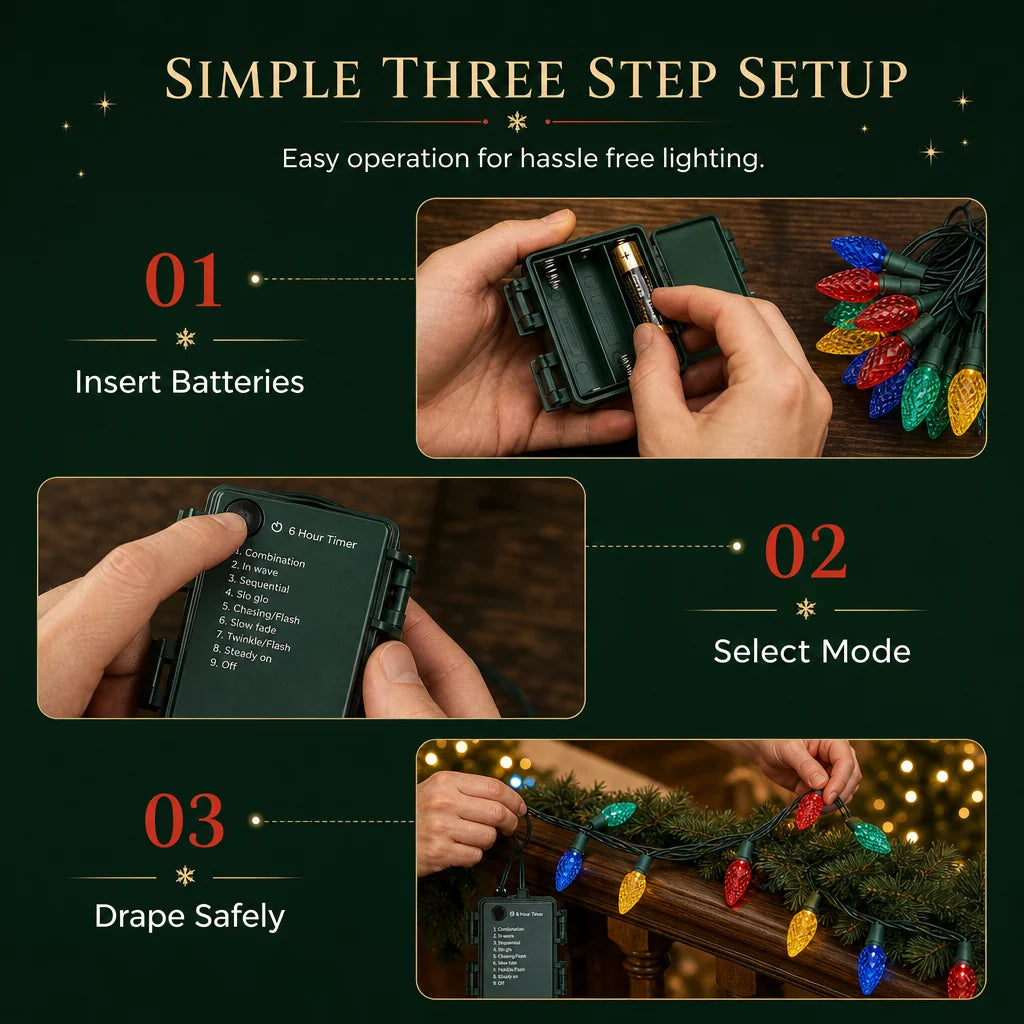 Battery-Operated Strawberry String Lights with 8 Lighting Modes