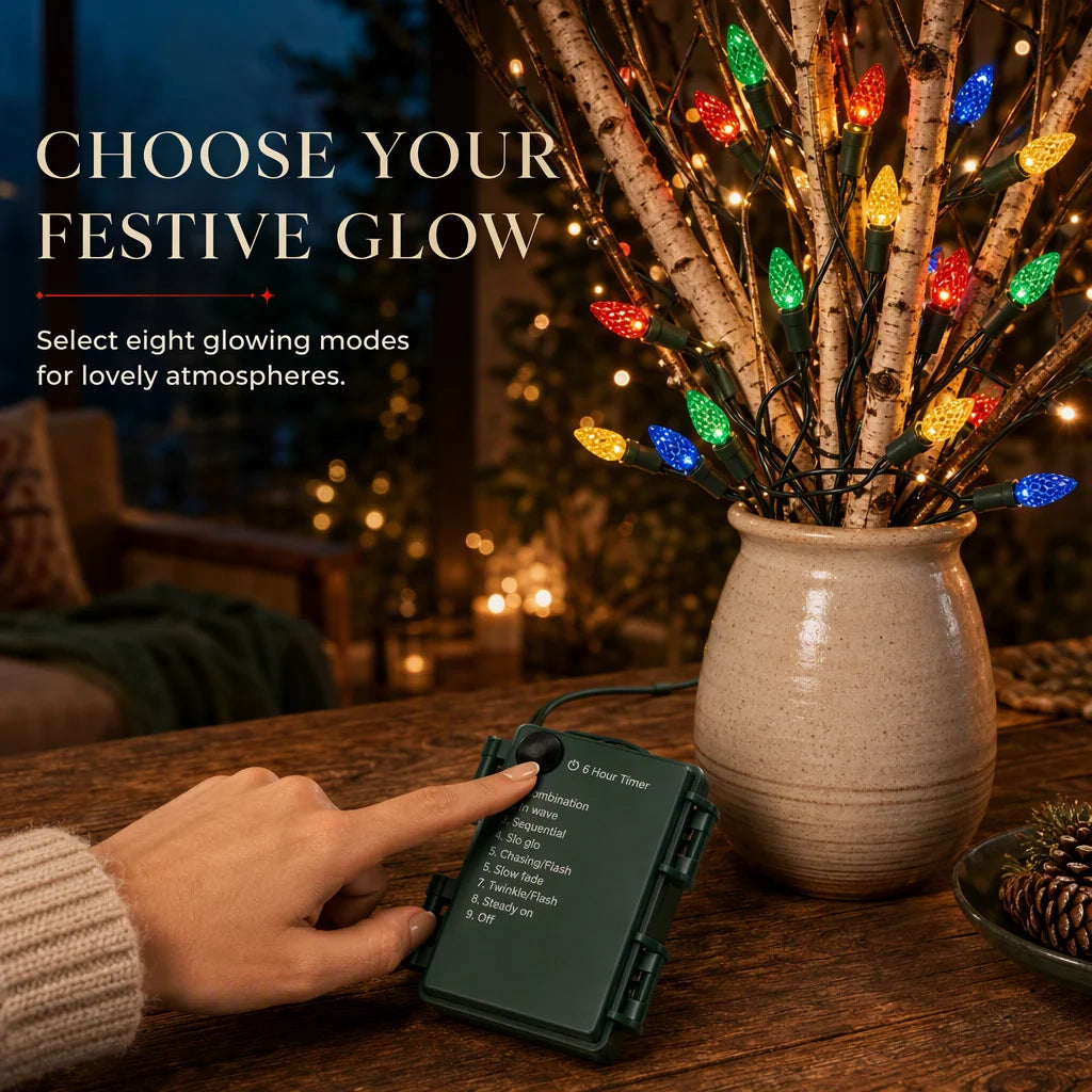 Battery-Operated Strawberry String Lights with 8 Lighting Modes