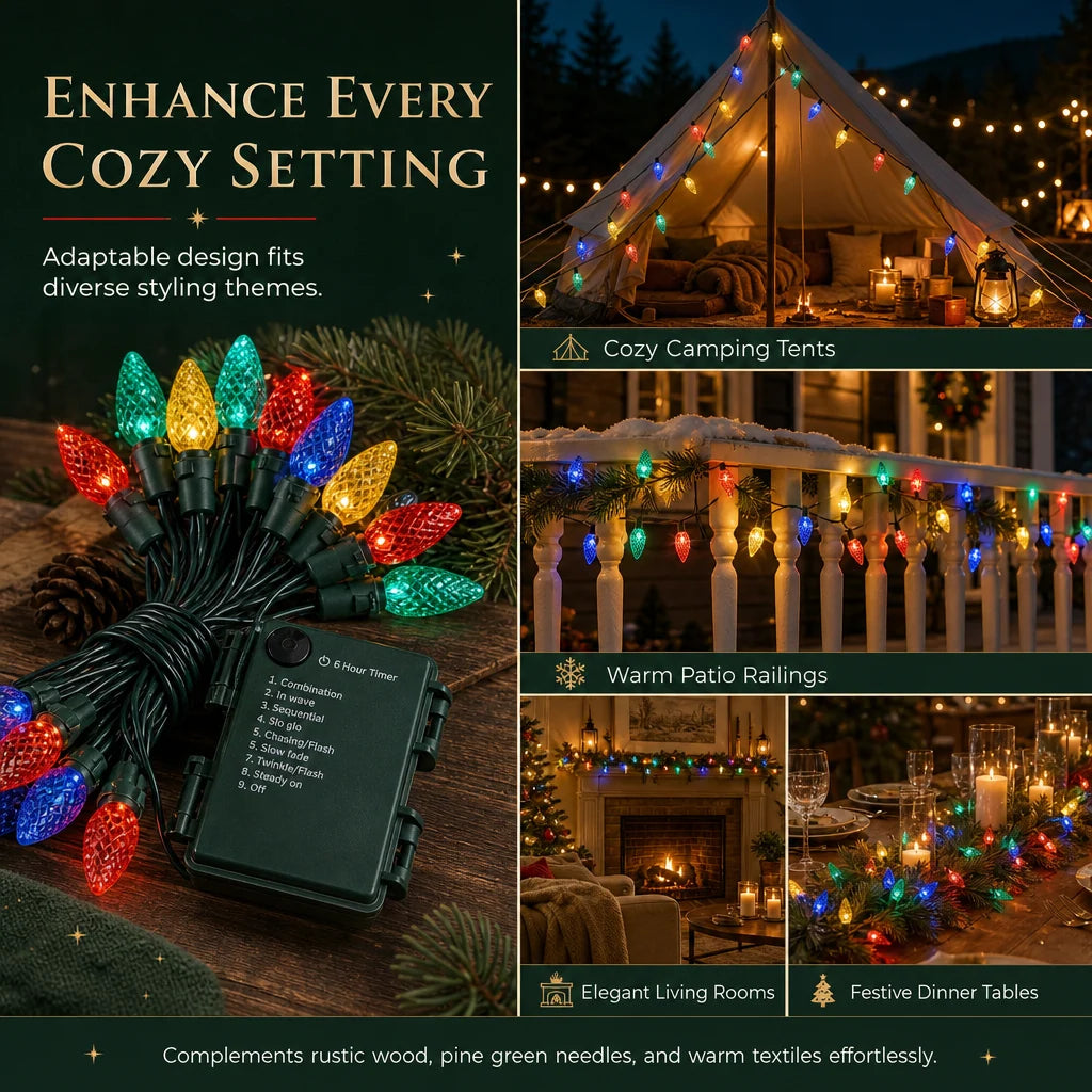 Battery-Operated Strawberry String Lights with 8 Lighting Modes