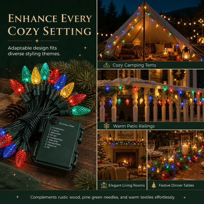 Battery-Operated Strawberry String Lights with 8 Lighting Modes