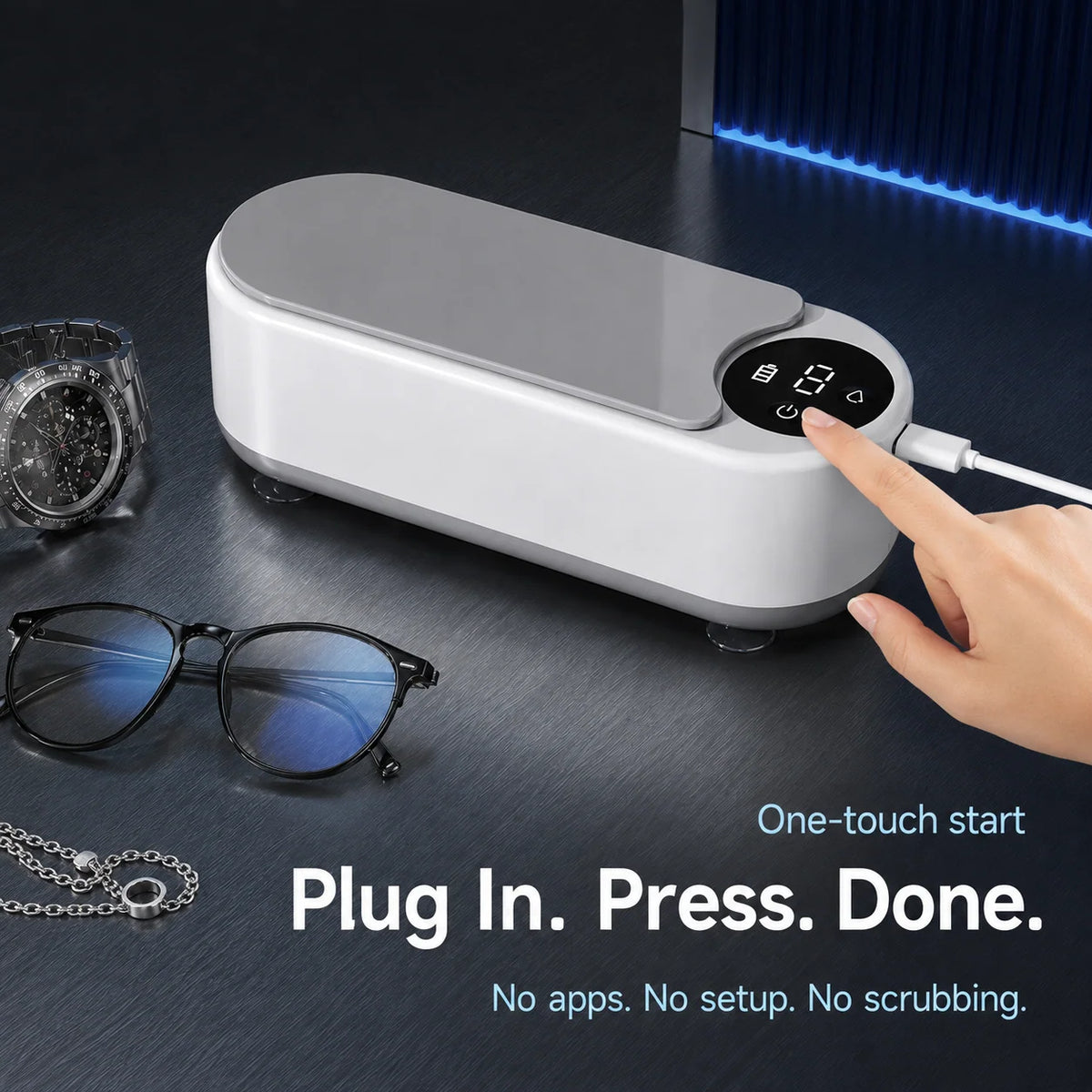 ✨ High-Frequency Cleaning Box for Glasses, Jewelry & Retainers
