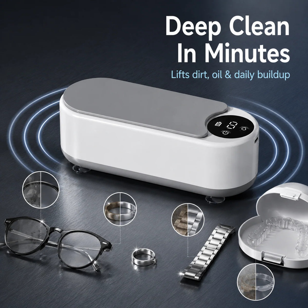 ✨ High-Frequency Cleaning Box for Glasses, Jewelry & Retainers