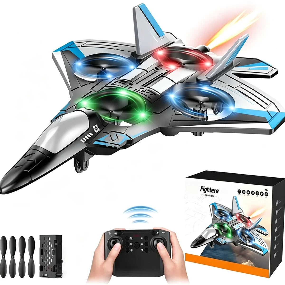 ✈️Kids RC flying toy, durable EVA foam fighter jet with multiple flying modes