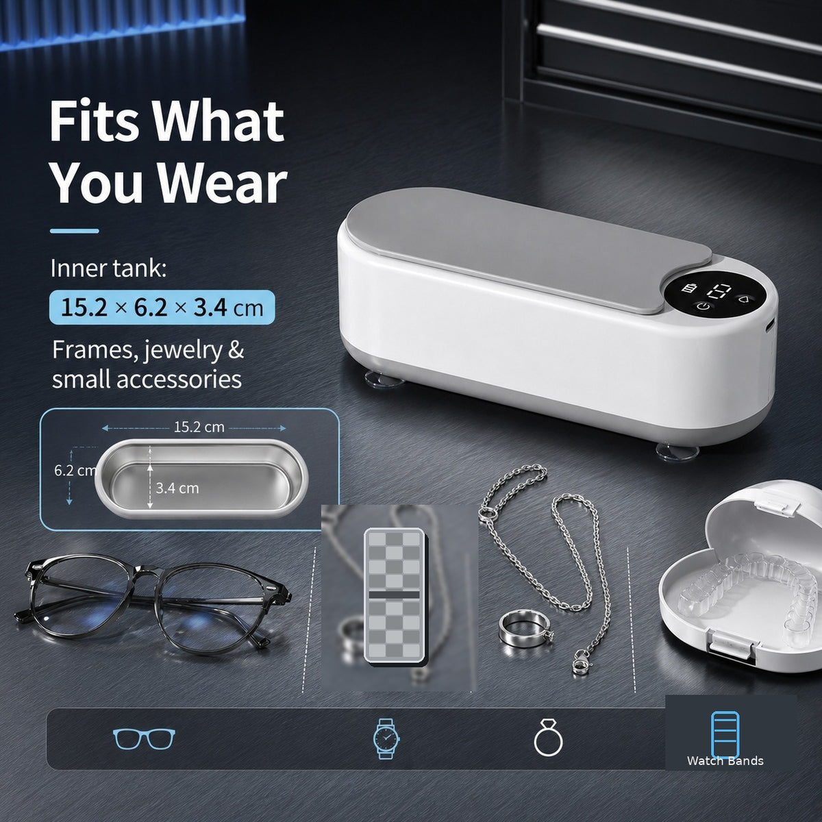 ✨ High-Frequency Cleaning Box for Glasses, Jewelry & Retainers