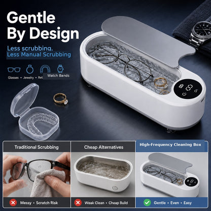 ✨ High-Frequency Cleaning Box for Glasses, Jewelry & Retainers