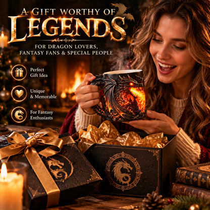 🐉🔥 Dragonfire Heat-Reveal Magic Mug – Color Changing 3D Dragon Coffee Cup