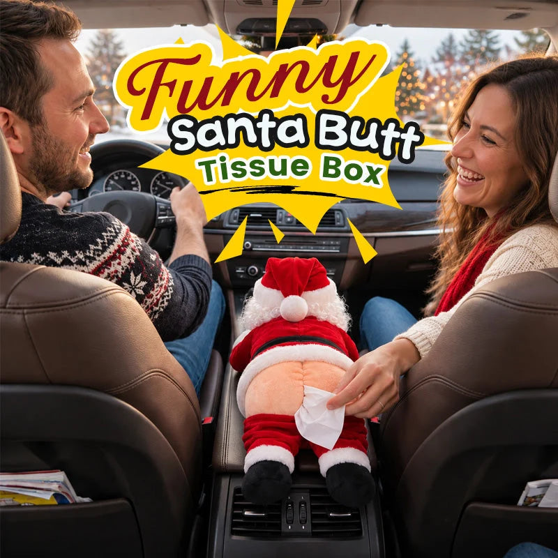 🎅Funny Santa Tissue Box – Novelty Christmas Tissue Holder