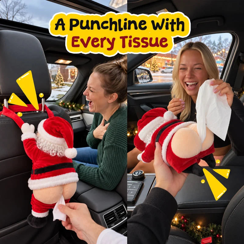 🎅Funny Santa Tissue Box – Novelty Christmas Tissue Holder