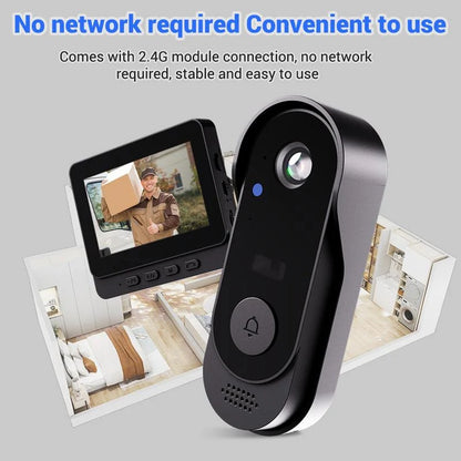 Wireless doorbell camera: 1080P, 170° angle, 4.3-inch screen, IPX65 outdoor waterproof rating, night vision