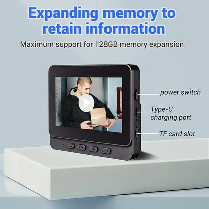 Wireless doorbell camera: 1080P, 170° angle, 4.3-inch screen, IPX65 outdoor waterproof rating, night vision