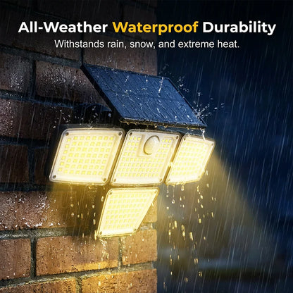 📢📢Letzter Tag – 50 % Rabatt!! ☀️💡 Solar-powered outdoor wall light with 3 heads – motion detector for garden, yard & garage