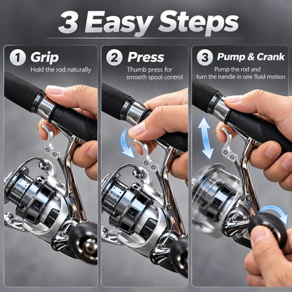 🎣 Single-Hand Jigging Fishing Reel with Thumb Control Lever