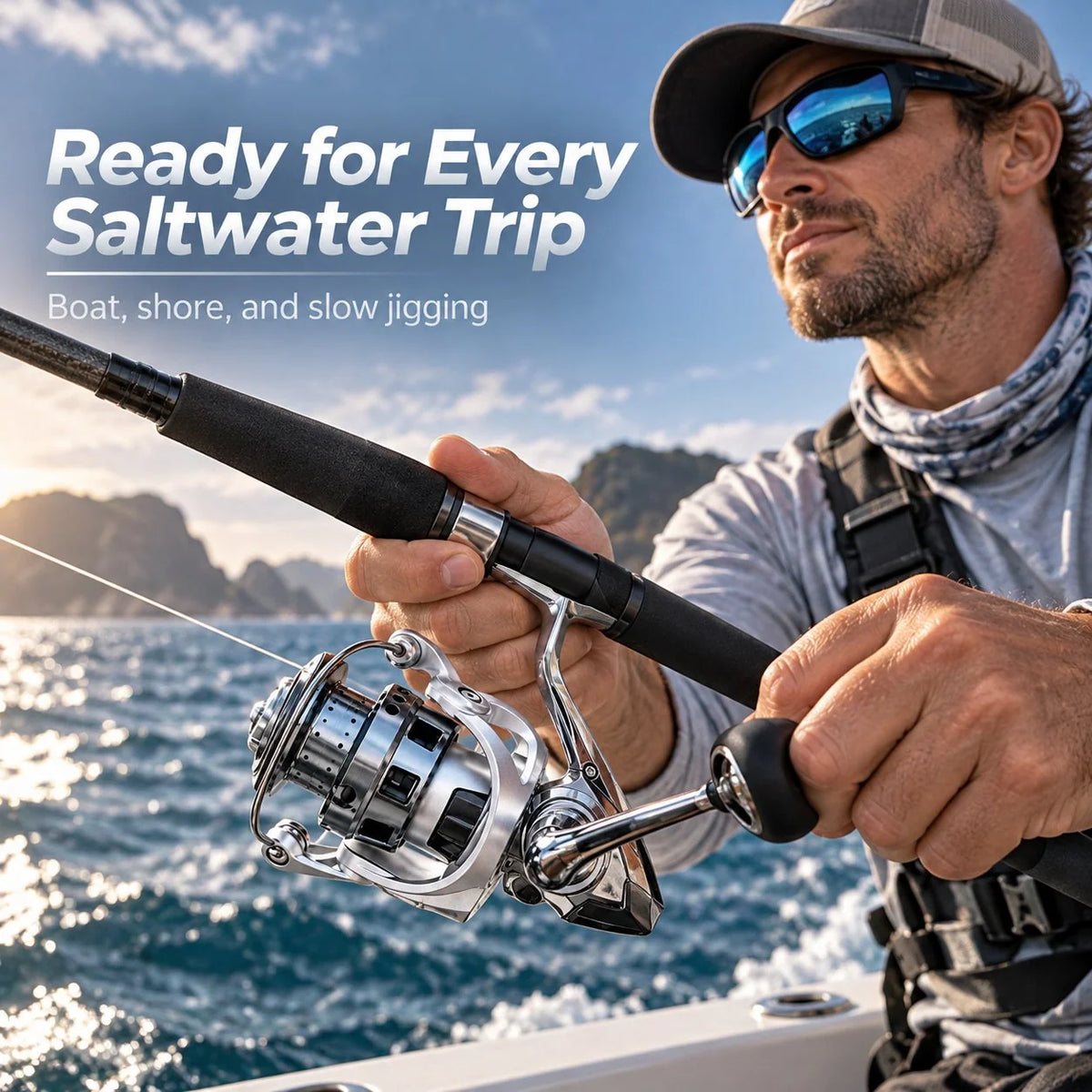 🎣 Single-Hand Jigging Fishing Reel with Thumb Control Lever