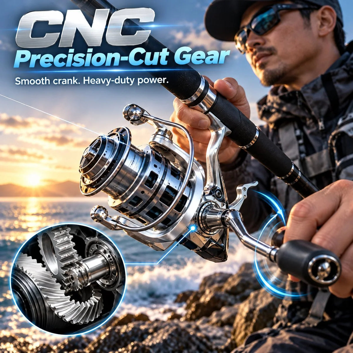 🎣 Single-Hand Jigging Fishing Reel with Thumb Control Lever