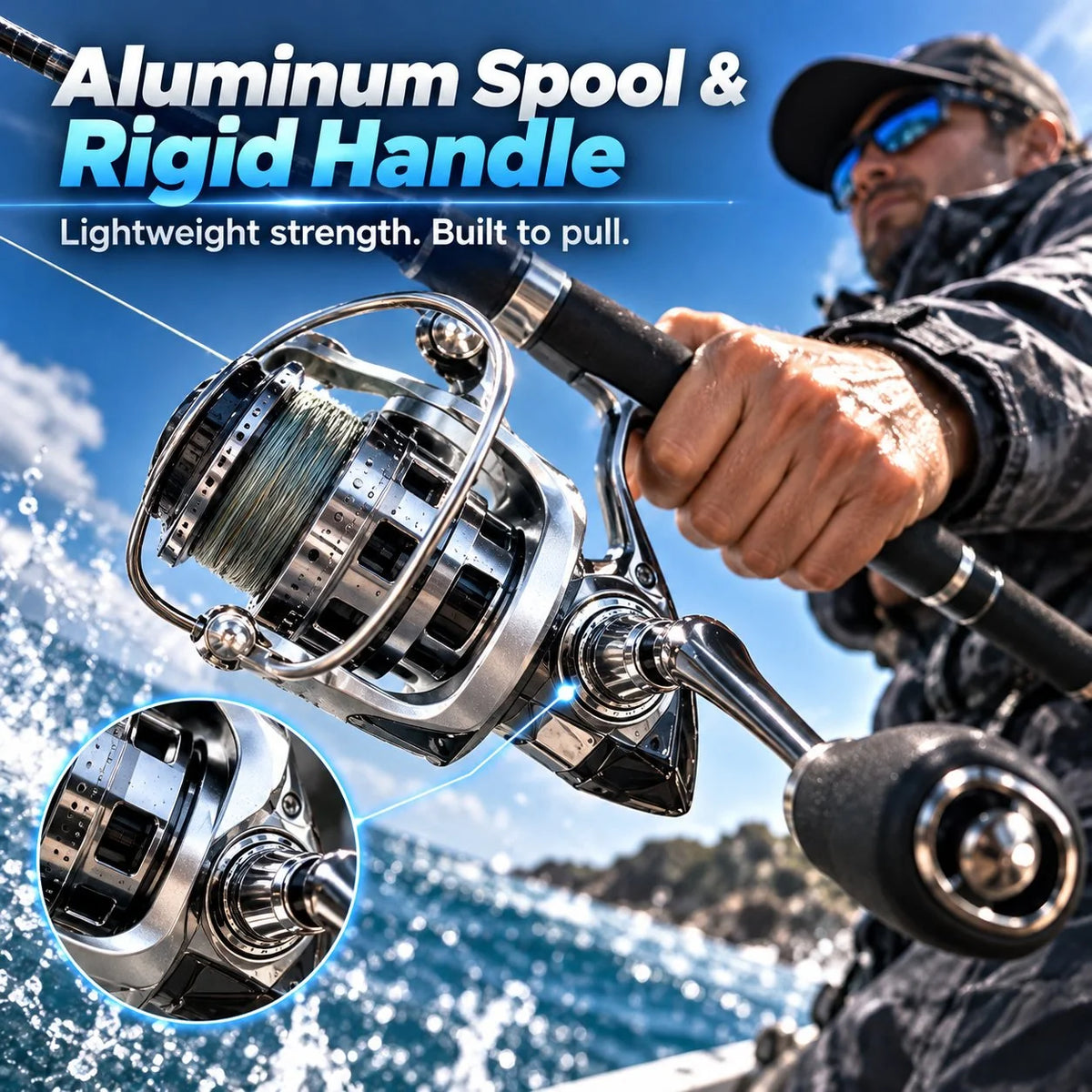 🎣 Single-Hand Jigging Fishing Reel with Thumb Control Lever