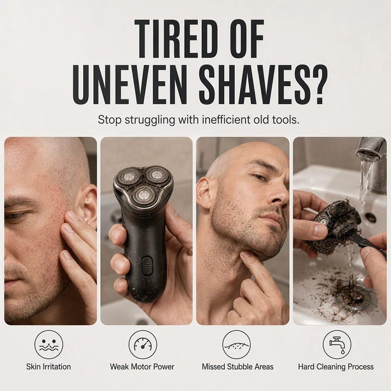 ⏰2-in-1 Smart Electric Bald Head Shaver and Beard Trimmer