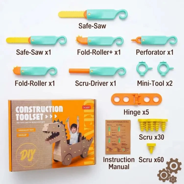 🛠️✨ Kids' DIY Cardboard Building Tool Kit – Creative Construction & Reusable Connectors