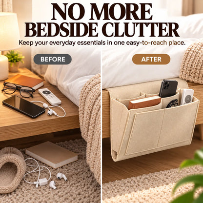 🛏️ Bedside Hanging Organizer – Multi-Pocket Storage Caddy for Bed & Sofa