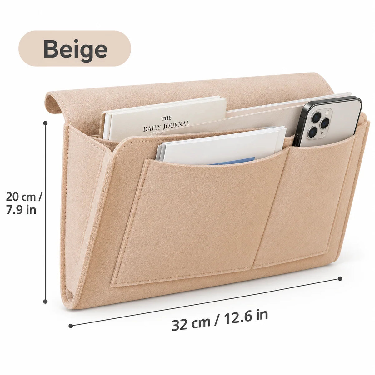 🛏️ Bedside Hanging Organizer – Multi-Pocket Storage Caddy for Bed & Sofa