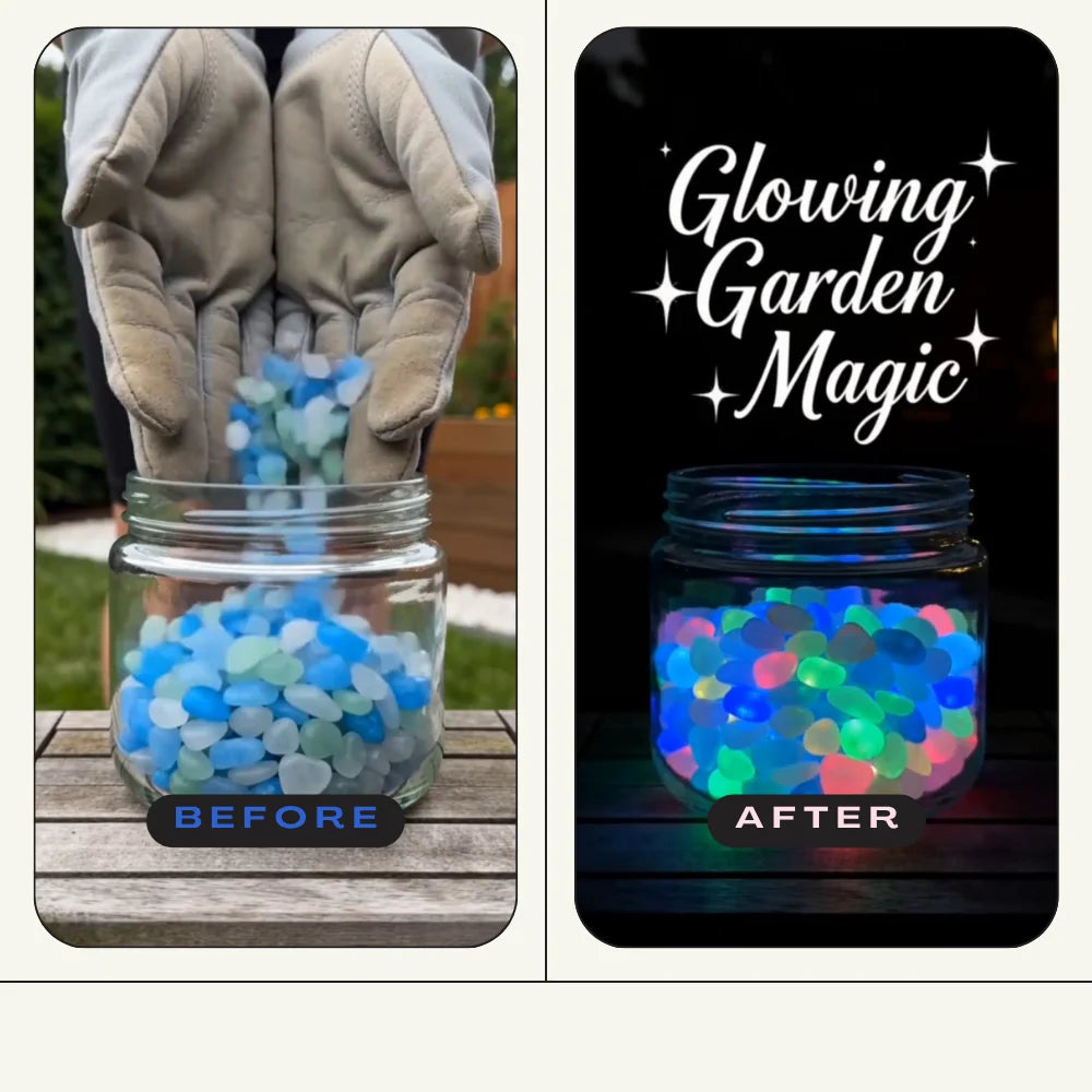 🌈Colorful Glow-in-the-Dark Garden Stones – Luminous Pebbles for Outdoor Decor