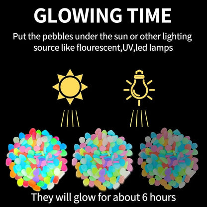 🌈Colorful Glow-in-the-Dark Garden Stones – Luminous Pebbles for Outdoor Decor