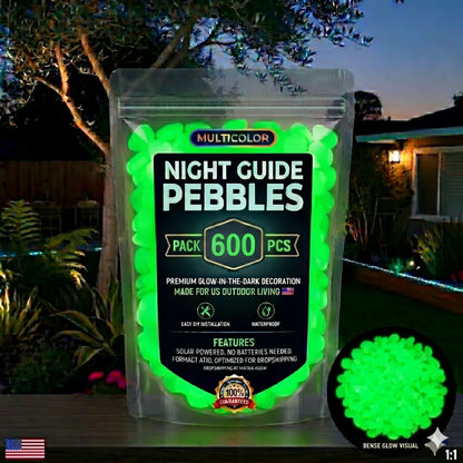 🌈Colorful Glow-in-the-Dark Garden Stones – Luminous Pebbles for Outdoor Decor