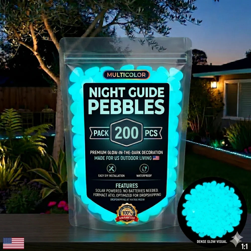 🌈Colorful Glow-in-the-Dark Garden Stones – Luminous Pebbles for Outdoor Decor
