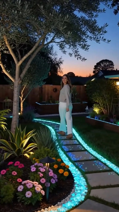 🌈Colorful Glow-in-the-Dark Garden Stones – Luminous Pebbles for Outdoor Decor