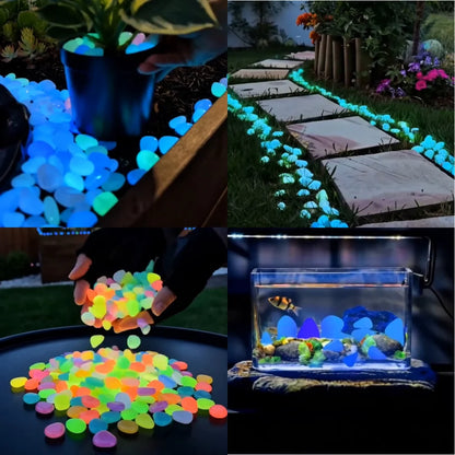 🌈Colorful Glow-in-the-Dark Garden Stones – Luminous Pebbles for Outdoor Decor