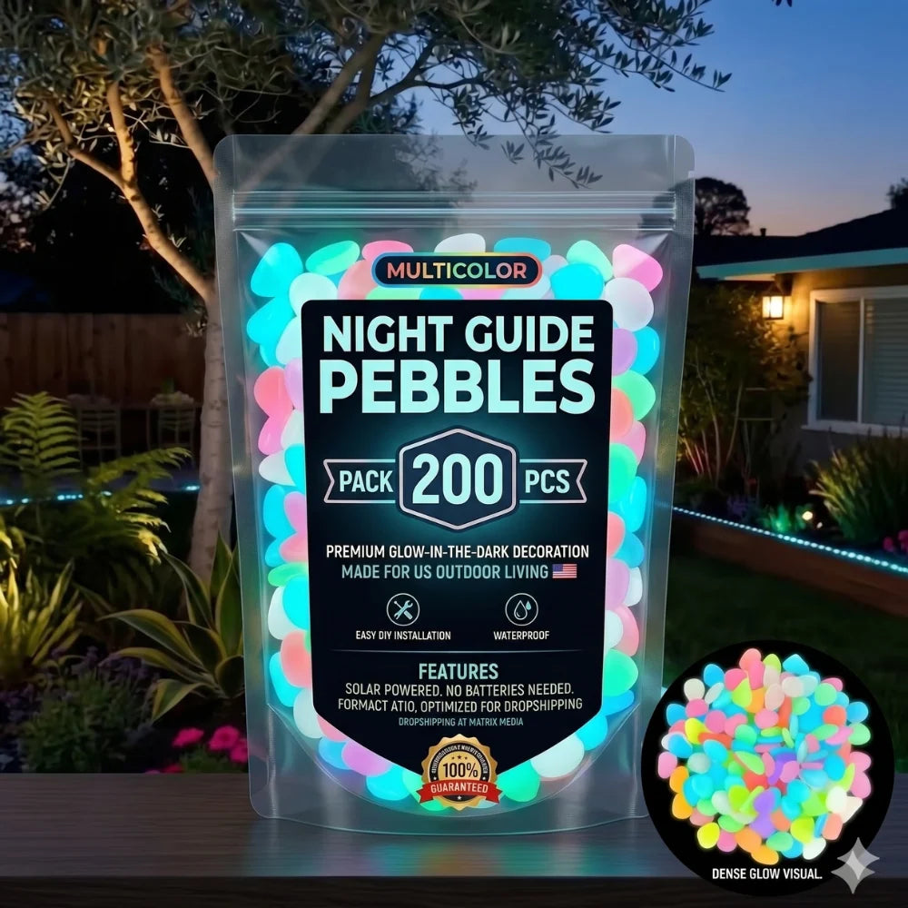 🌈Colorful Glow-in-the-Dark Garden Stones – Luminous Pebbles for Outdoor Decor