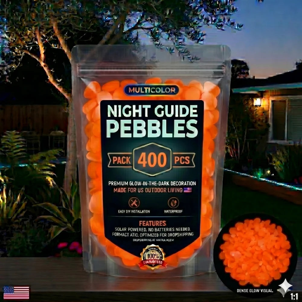 🌈Colorful Glow-in-the-Dark Garden Stones – Luminous Pebbles for Outdoor Decor