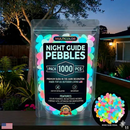 🌈Colorful Glow-in-the-Dark Garden Stones – Luminous Pebbles for Outdoor Decor