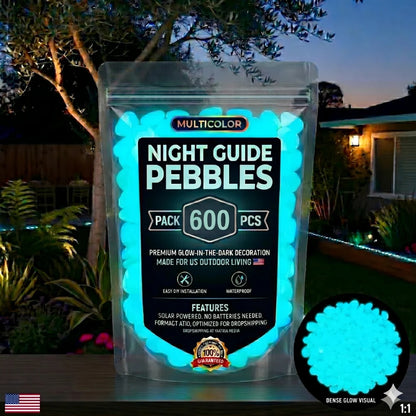 🌈Colorful Glow-in-the-Dark Garden Stones – Luminous Pebbles for Outdoor Decor