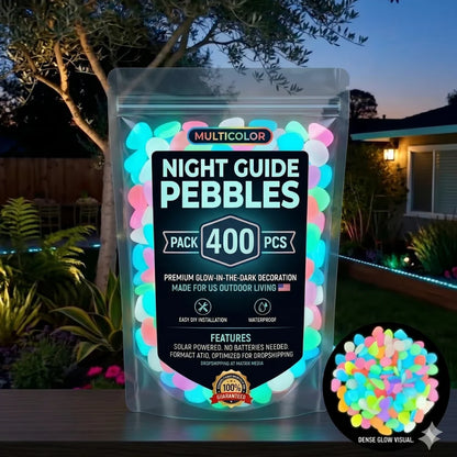 🌈Colorful Glow-in-the-Dark Garden Stones – Luminous Pebbles for Outdoor Decor