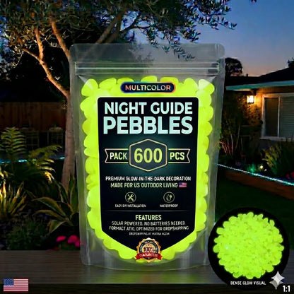 🌈Colorful Glow-in-the-Dark Garden Stones – Luminous Pebbles for Outdoor Decor