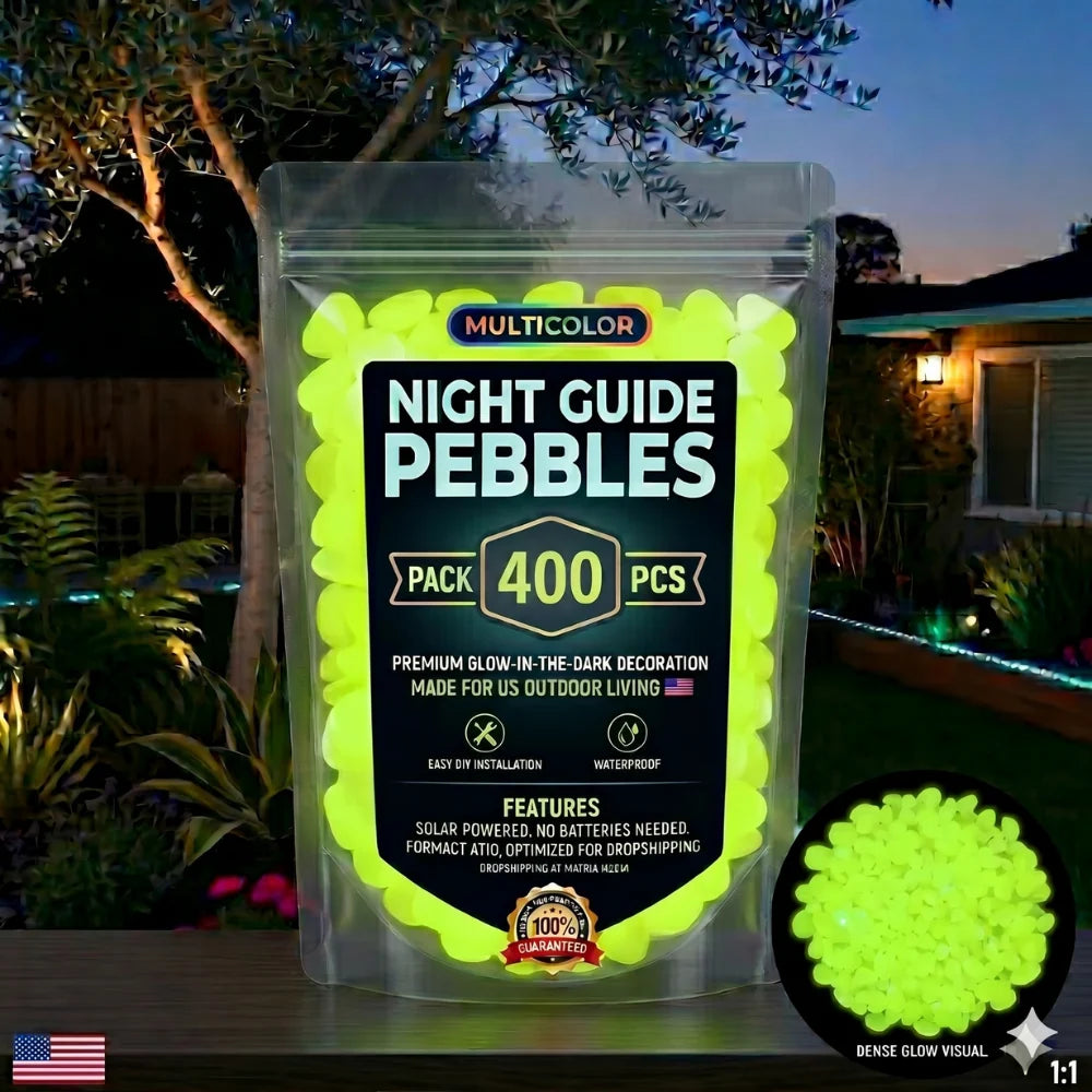 🌈Colorful Glow-in-the-Dark Garden Stones – Luminous Pebbles for Outdoor Decor