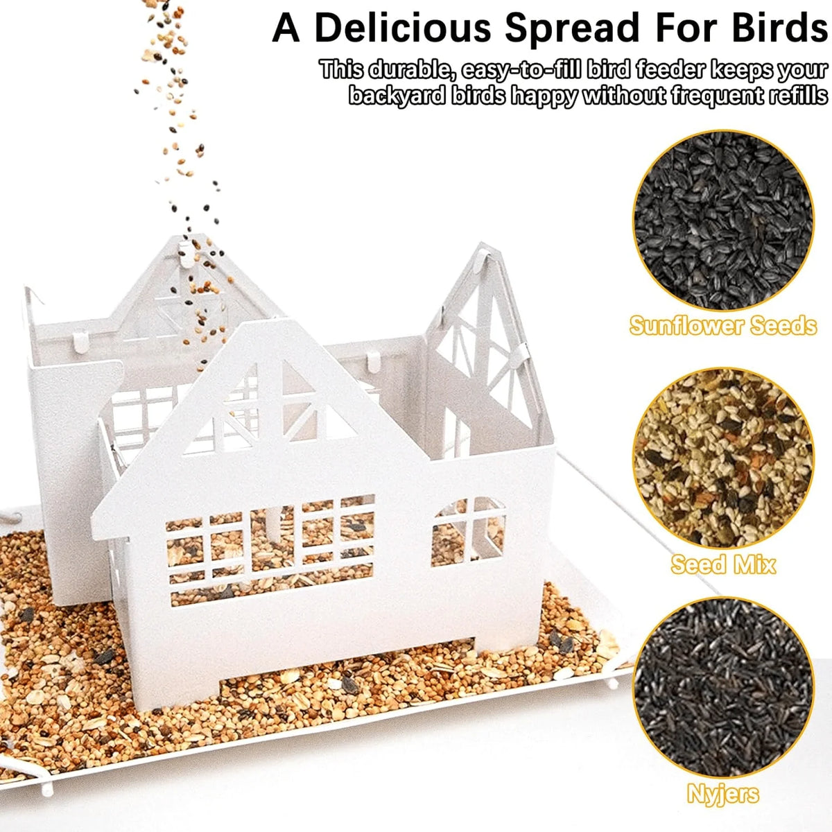 🐦Solar-Powered Hanging Bird Feeder with LED Glow