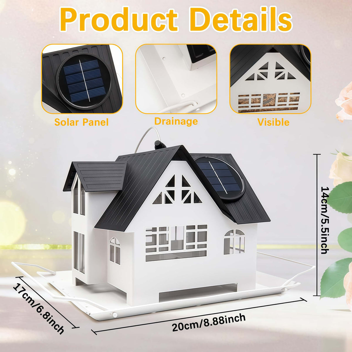 🐦Solar-Powered Hanging Bird Feeder with LED Glow