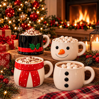 Christmas Mug Set — Sip & Stack Festive Holiday Table Decor & Christmas Gift 🎁