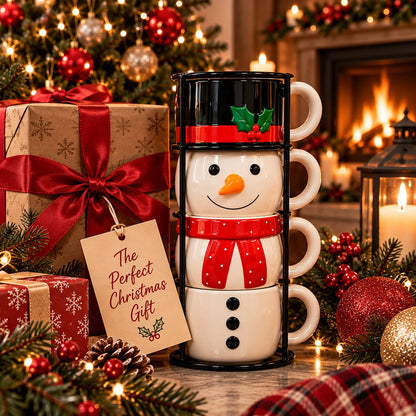 Christmas Mug Set — Sip & Stack Festive Holiday Table Decor & Christmas Gift 🎁