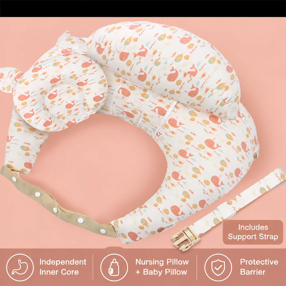💗Wearable Nursing Pillow with Adjustable Strap – Wraparound Feeding Cushion
