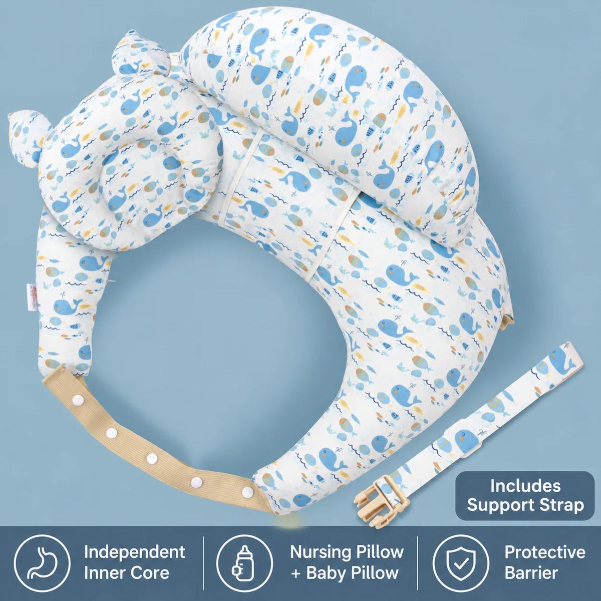 💗Wearable Nursing Pillow with Adjustable Strap – Wraparound Feeding Cushion