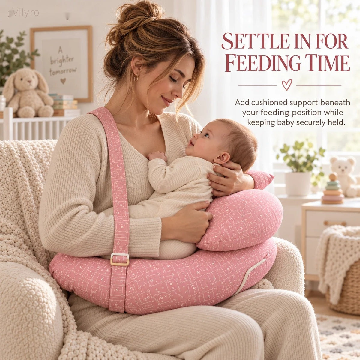 💗Wearable Nursing Pillow with Adjustable Strap – Wraparound Feeding Cushion