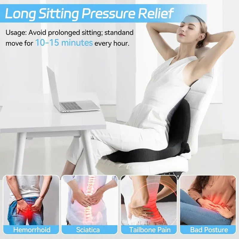 🪑Non-Slip Memory Foam Seat Cushion with Removable Washable Cover