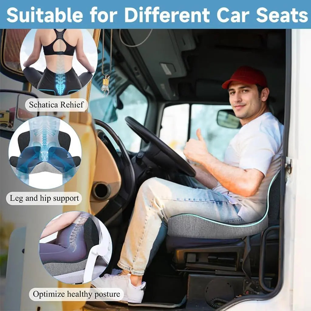 🪑Non-Slip Memory Foam Seat Cushion with Removable Washable Cover