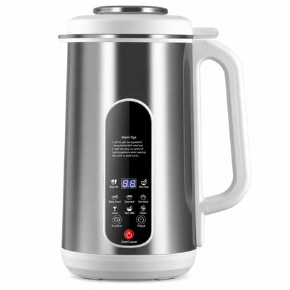 Multi-Functional 304 Stainless Steel Soy Milk Maker and High- Blender Large Capacity Filter-Free Household Food Processor with Smart Timer