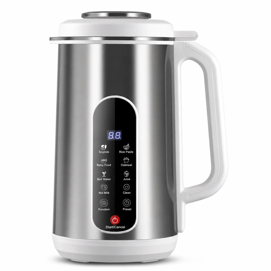 Multi-Functional 304 Stainless Steel Soy Milk Maker and High- Blender Large Capacity Filter-Free Household Food Processor with Smart Timer