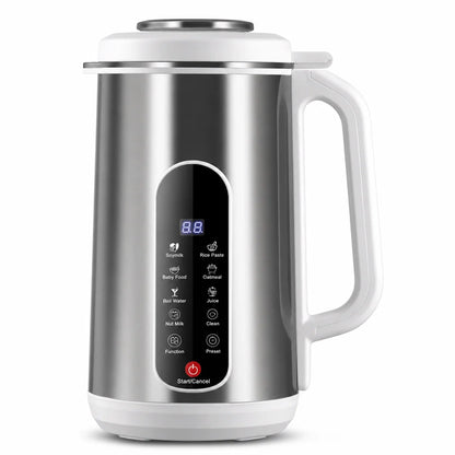 Multi-Functional 304 Stainless Steel Soy Milk Maker and High- Blender Large Capacity Filter-Free Household Food Processor with Smart Timer