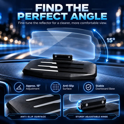 🚗 【Smart In-Car HUD Co-Pilot】Works on Sedans, SUVs, Pickups, RVs, and More!