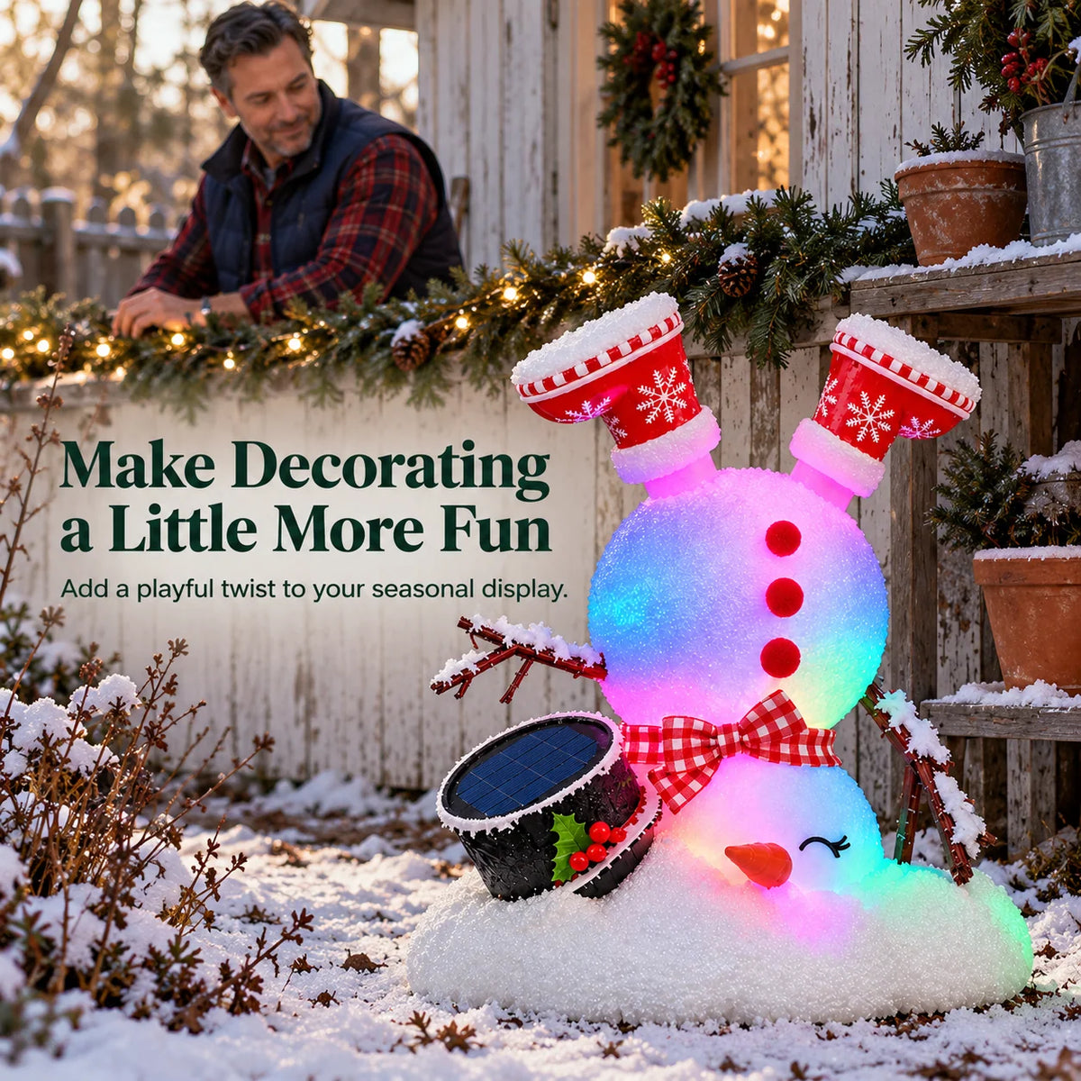 ☃️ Adorable Light-Up Snowmen | 4 Cute Christmas Garden Style